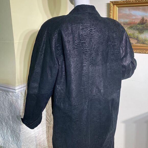 Rare Vintage Peter Millar Crown Sport Full Length Double Breasted Leather Coat - Picture 8 of 17